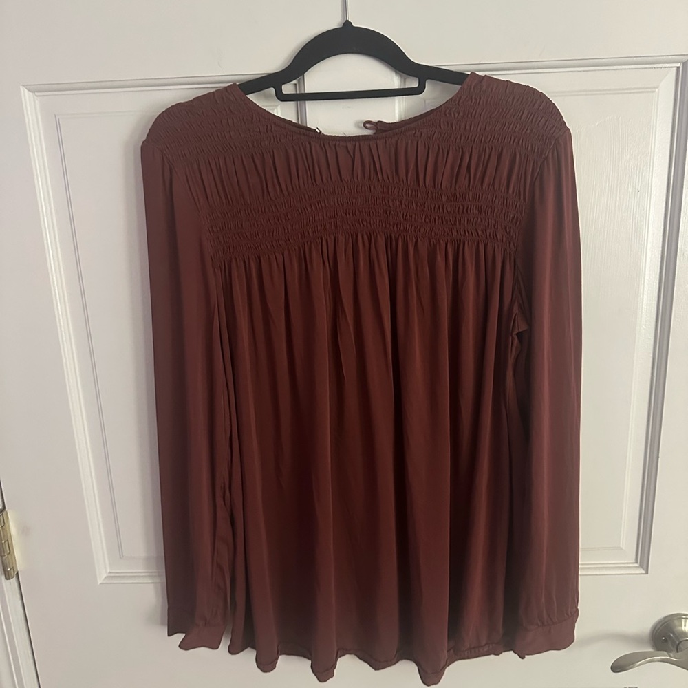 J Jill soft plum brown blouse Medium Chest 40 L 25